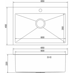 Кухонная мойка Mixline Pro 65х45 сатин нано (4610211009523)