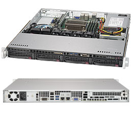 Корпус Supermicro 813MFTQC-350CB2, ATX, 1U RM, 4x3.5 HS, 1x350 Вт, черный (CSE-813MFTQC-350CB2)