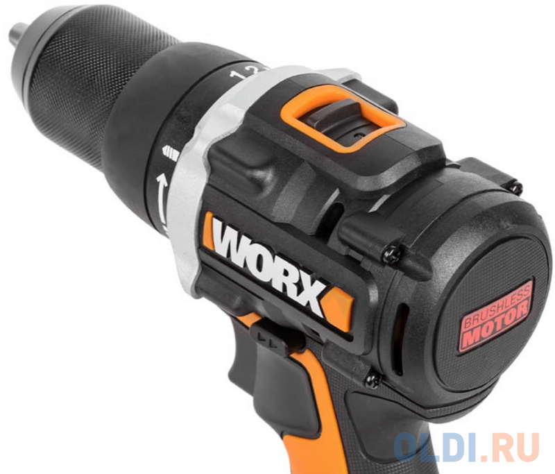 Дрель-шуруповерт аккумуляторная WORX WX102.9, 20В, 60Нм, бесщеточная, без АКБ и ЗУ