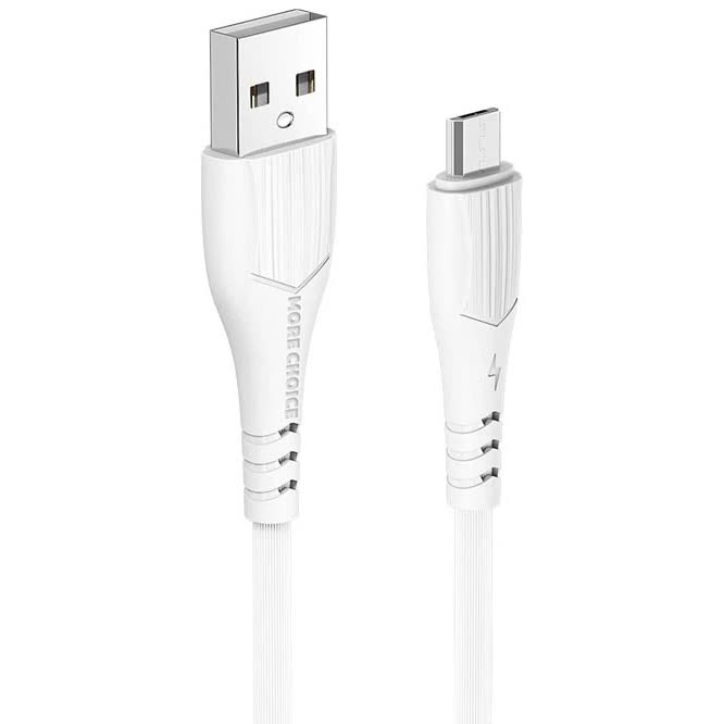 Дата-кабель More choice USB 2.4A для micro USB K22m TPE 1м (White)