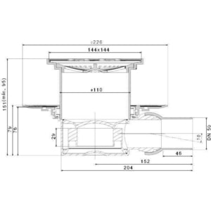 Душевой трап Pestan Square 1 150 мм (13000005) в Москвe