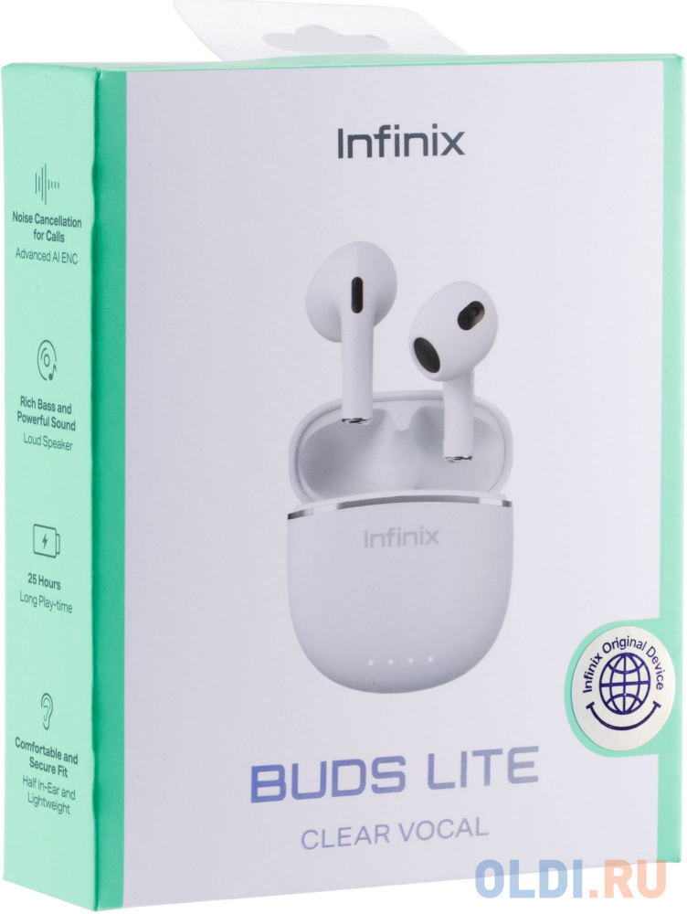 Гарнитура вкладыши Infinix XBuds XE23 белый беспроводные bluetooth в ушной раковине (10311755) в Москвe