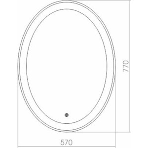 Зеркало Mixline Италия 57х77 с подсветкой, сенсорный выключатель (4620001984817)
