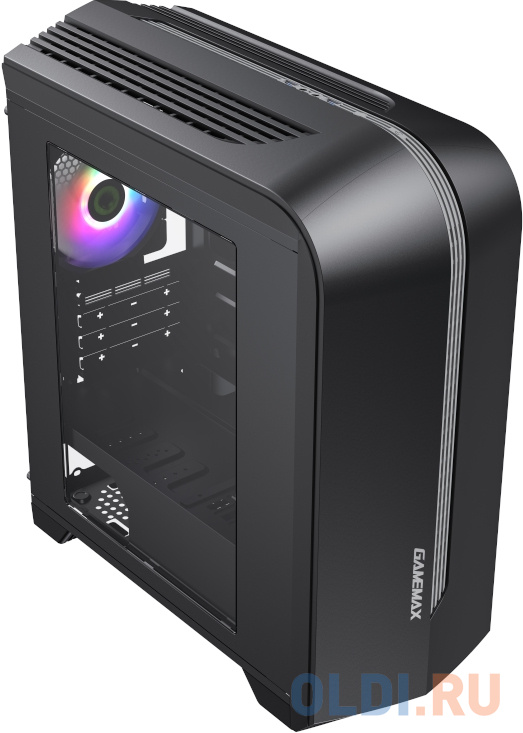 Компьютерный корпус, без блока питания mATX/ Gamemax Centauri BG H601 mATX case, black, w/o PSU, w/1xUSB3.0+1xUSB2.0+HD-Audio, w/1x12mm Blue Led fan в Москвe