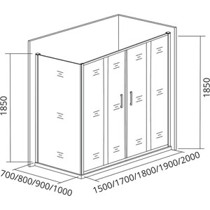 Душевой уголок Good Door Infinity WTW-TD+SP 190х90 матовый Grape, хром в Москвe