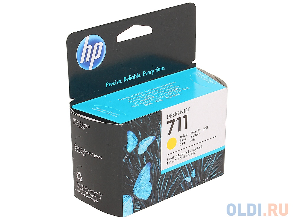 Картридж HP №711 CZ136A для Designjet T520 T120 желтый 29мл 3шт