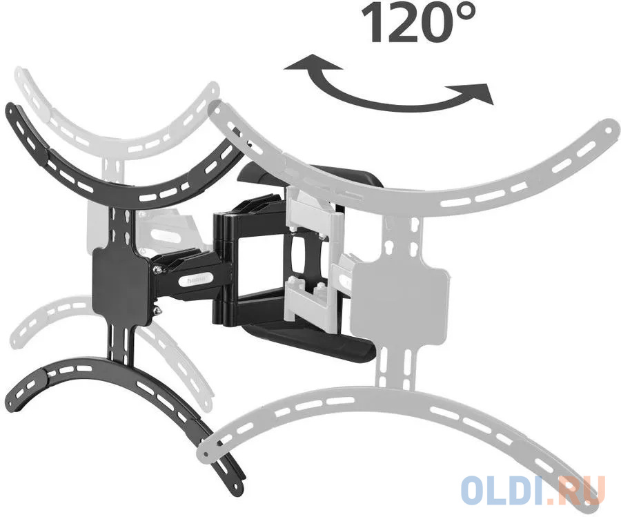 Кронштейн для телевизора Hama FULLMOTION TV Fully Mobile черный 37"-90" макс.50кг настенный мобильный
