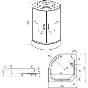 Душевая кабина Erlit Comfort ER35 100х100х226 (ER351026-C3-RUS)