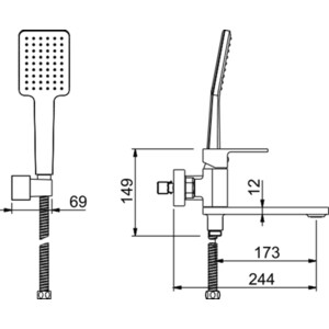 Смеситель для ванны Gappo G3283 хром (6959477656194)