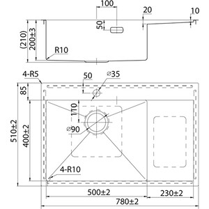 Кухонная мойка IDDIS Haze 78х51 сатин (HAZ78SLi77) в Москвe