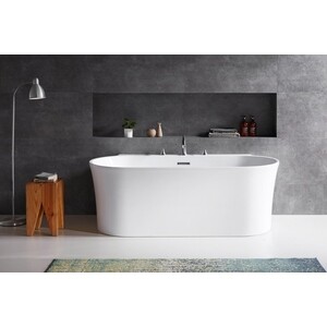 Акриловая ванна BelBagno 150x80 слив-перелив хром (BB409-1500-800)