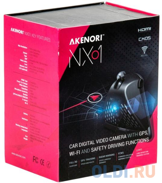 Автомобильный Видеорегистратор Akenori NX01 FullHD, GPS+GLONASS, Wi-Fi, Sony Exmor, HDMI, Radar warning