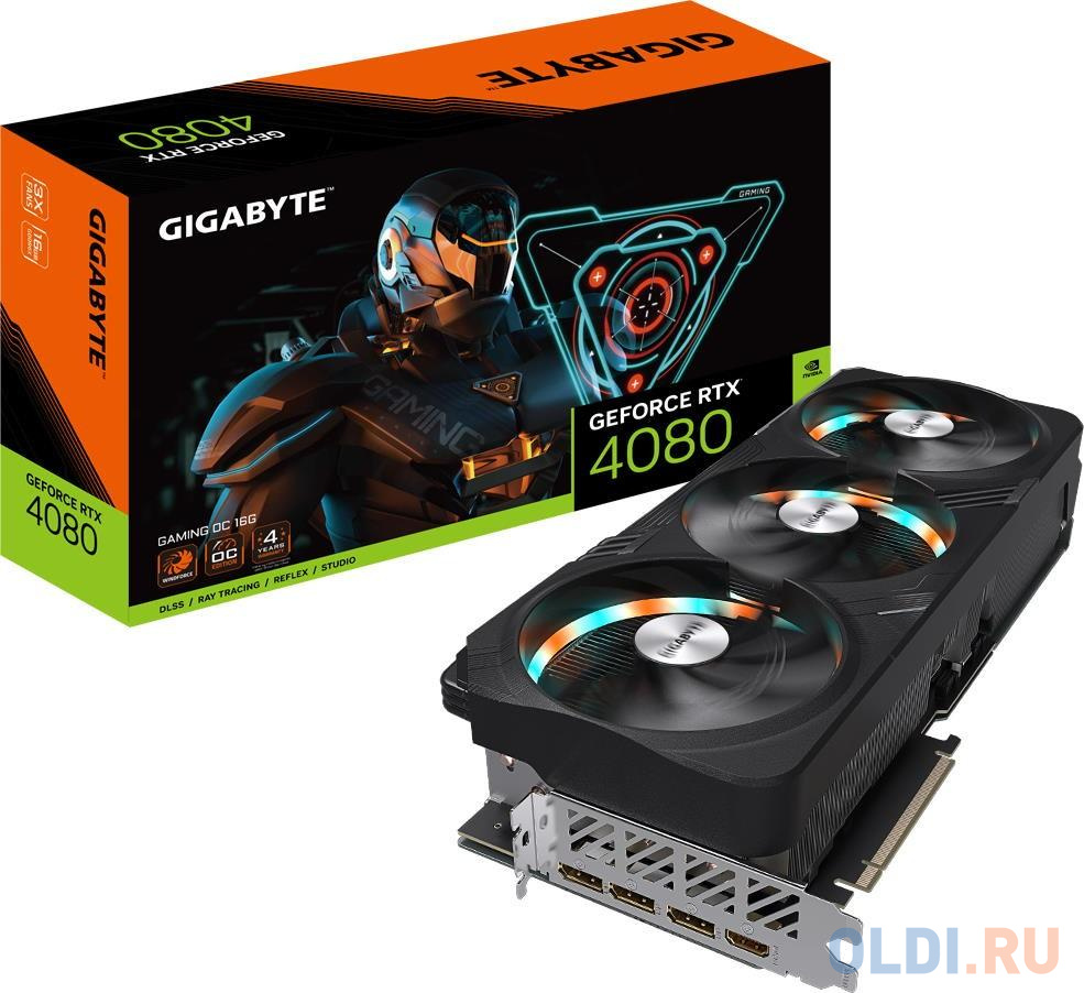 Видеокарта GigaByte nVidia GeForce RTX 4080 GAMING OC 16GB 16384Mb GV-N4080GAMING OC-16GD