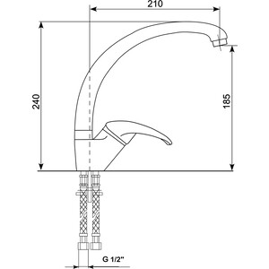 Смеситель для кухни Mixline ML-GS02 высокий, шоколад 345 (4660105234098) в Москвe