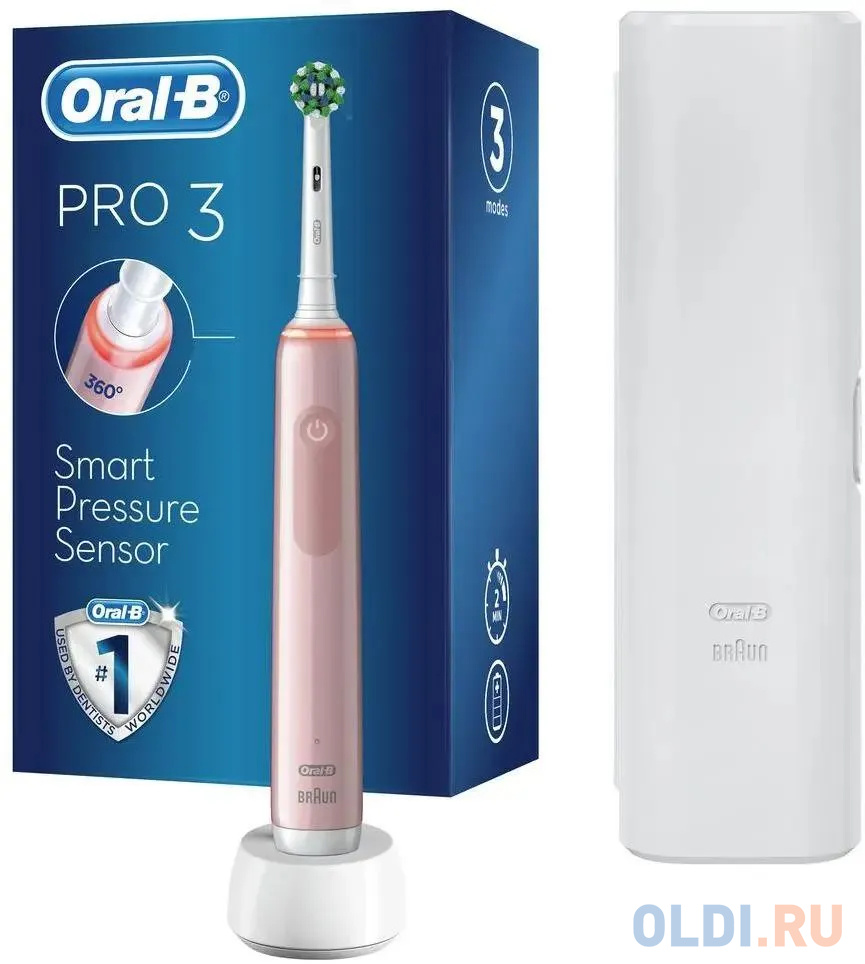 Зубная щетка электрическая Oral-B Pro 3/D505.513.3X розовый в Москвe