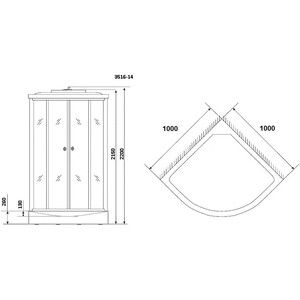 Душевая кабина Niagara NG-3516-14 100х100х215