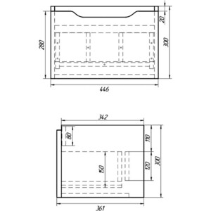 Тумба с раковиной Dreja Tiny 50 с ящиком, белый глянец (99.1901, 195032)