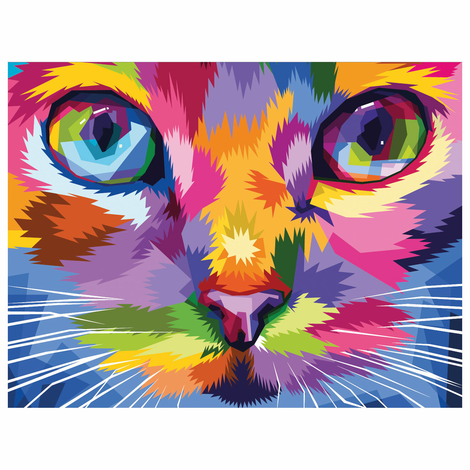 Картина по номерам ОСТРОВ СОКРОВИЩ "Радужный кот", 40смx50см (663320)