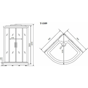 Душевая кабина Timo Standart 90х90х220 стекло прозрачное (T-1109)