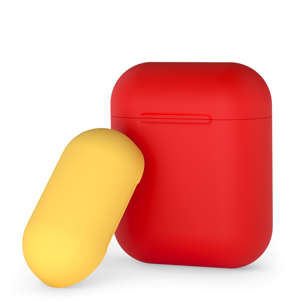Силиконовый чехол Deppa для AirPods red-yellow