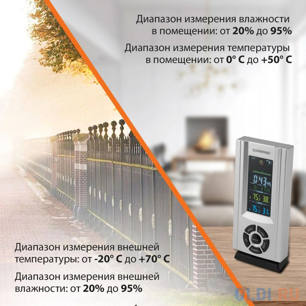 Погодная станция SUNWIND SW-WSH143-COLOR,  серебристый