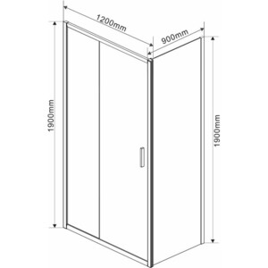 Душевой уголок Vincea Garda VSR-1G 120х90 тонированный, черный (VSR-1G9012CGB) в Москвe