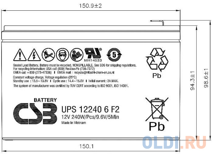 CSB Батарея UPS12240 6 F2