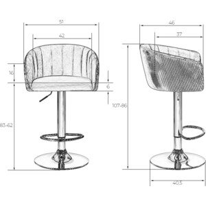 Стул барный Dobrin DARCY LM-5025 серый велюр (1922-19)