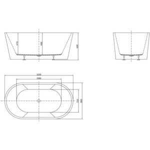 Акриловая ванна BelBagno 160x80 слив-перелив хром (BB202-1600-800)