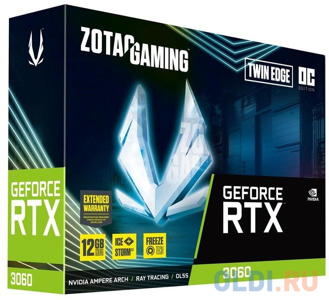Видеокарта Zotac nVidia GeForce RTX 3060 GAMING Twin Edge OC 12288Mb ZT-A30600H-10M