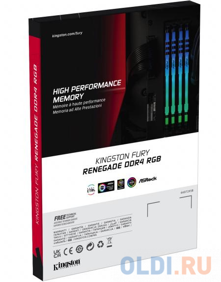 Kingston 16GB 4000MHz DDR4 CL19 DIMM (Kit of 2) FURY Renegade RGB в Москвe