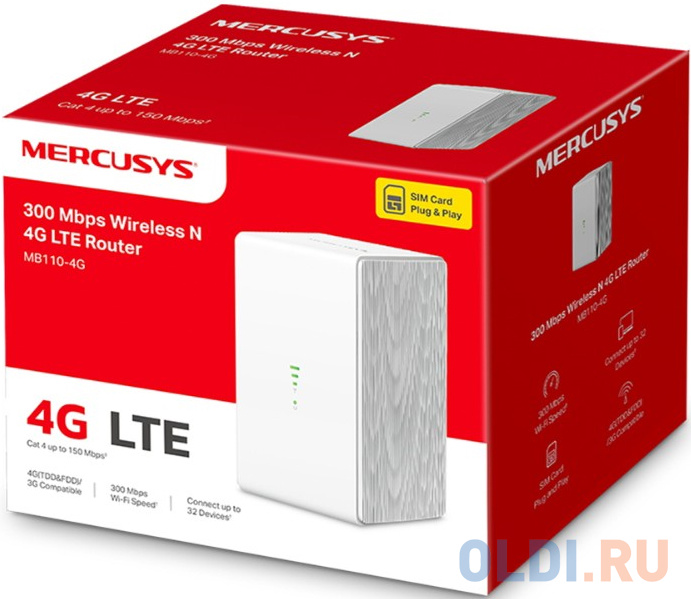 Mercusys MB110-4G Wi-Fi роутер N300 с поддержкой 4G LTE