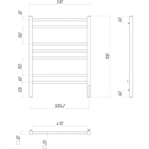 Полотенцесушитель электрический Lemark Unit П7 500x700 хром (LM45707Z)