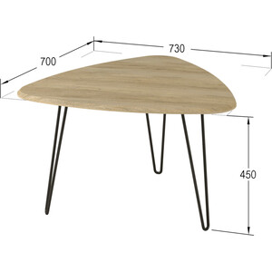 Стол журнальный Мебелик Спринг 430 дуб сонома