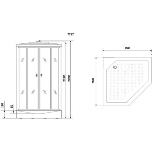Душевая кабина Niagara NG-7717W 100х100х220
