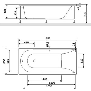 Акриловая ванна Am.Pm Spirit 180x80 с каркасом (W72A-180-080W-A2, W72A-180-080W-R2) в Москвe