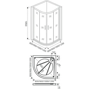 Душевой уголок Good Door Jazz R 100x100 тонированный, бронза (R-100-B-BR)