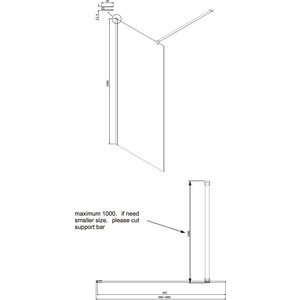 Душевой уголок Ambassador Walk-in 100x100-70 с душевой системой Am.Pm, прозрачный, хром (15031102, F0780700)