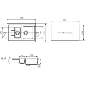 Кухонная мойка Mixline ML-GM22 серая 310 (4630030635444)