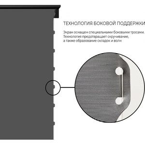 Экран для проектора S'OK SFE-296x165-WH 100'' 4K, напольный с электроприводом, Nanometallic, белый