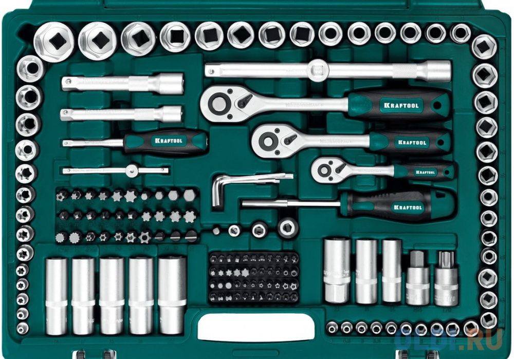 KRAFTOOL X Drive, 216 предм., (1/2?+3/8?+1/4?), универсальный набор инструмента (27888-H216)