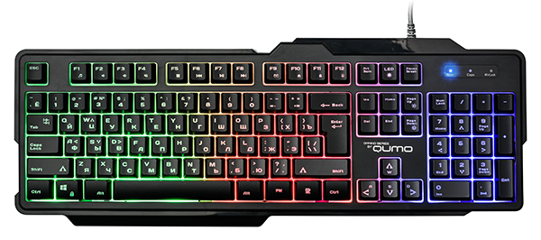 Клавиатура проводная Qumo Cobra K30, мембранная, подсветка, USB, черный