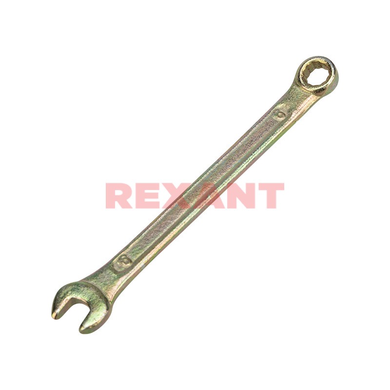 Ключ гаечный комбинированный 6x6 мм, углеродистая сталь, REXANT ZINC (12-5801-2)