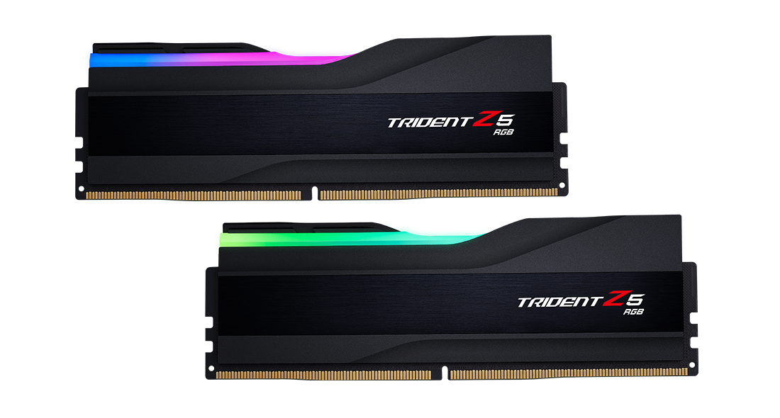 Комплект памяти DDR5 DIMM 64Gb (2x32Gb), 6400MHz, CL32, 1.4V, G.Skill, Trident Z5 RGB (GS_F5-6400J3239G32GX2-TZ5RK) Retail