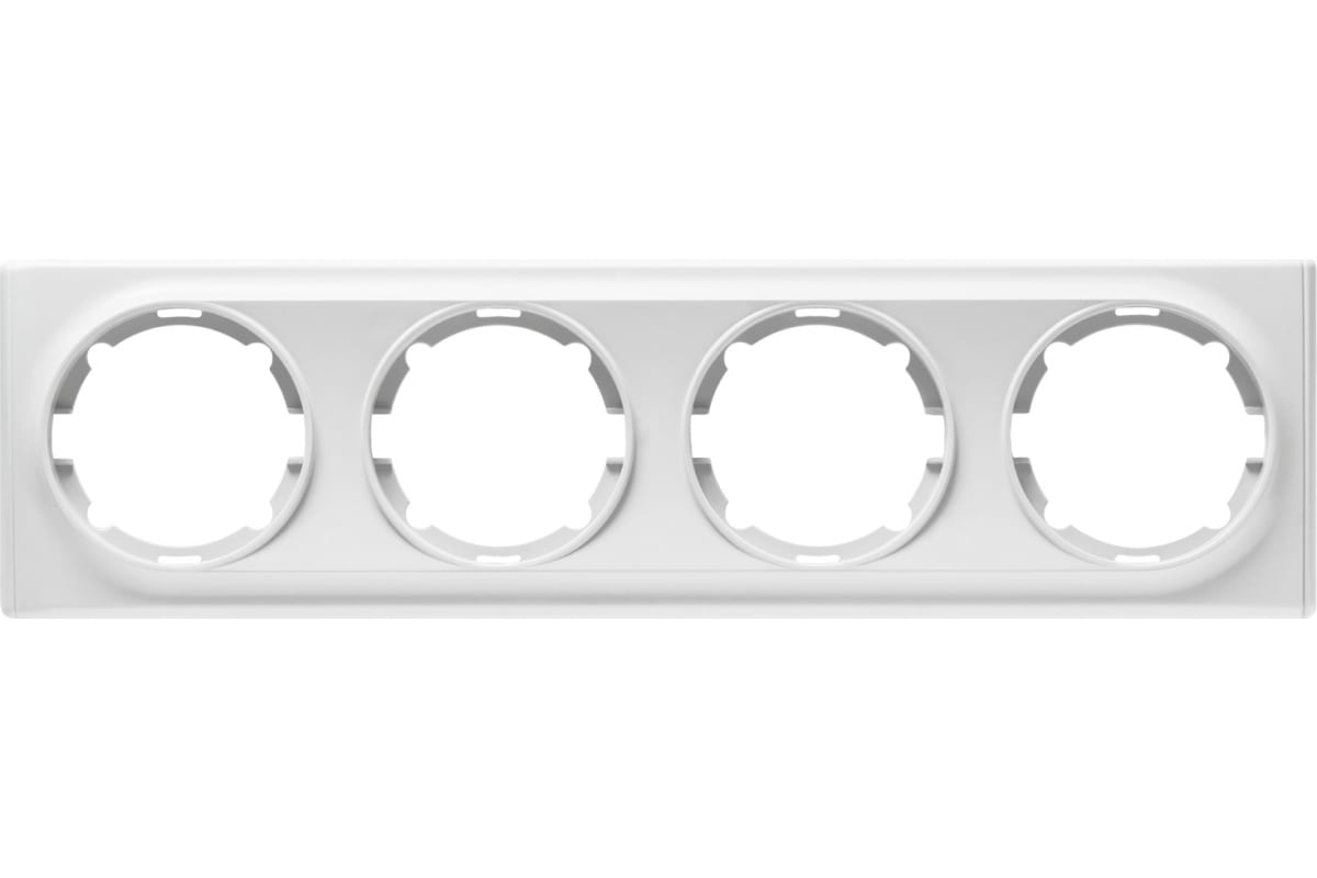 Рамка OneKeyElectro Florence, горизонтальная и вертикальная, 4-поста, белая (2172785)