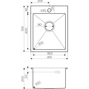 Кухонная мойка Omoikiri Akisame 41 GM вороненая сталь (4973094)