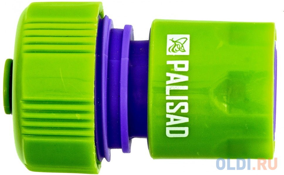 Соединитель пластмассовый быстросъемный для шланга 3/4", аквастоп// Palisad