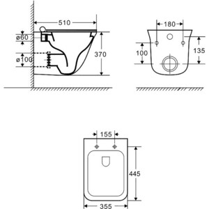 Комплект унитаза Grossman GR-4413 Grohe Rapid SL микролифт, белый, клавиша хром