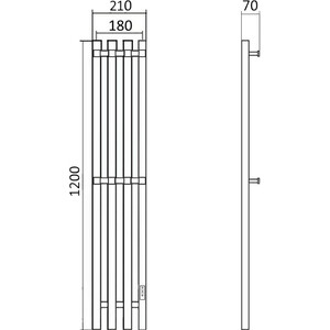 Полотенцесушитель электрический Маргроид Inaro 18x120 правый, черный матовый (Inaro-12018-1081-9005R) в Москвe