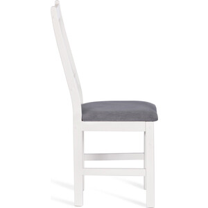 Стул TetChair CROSSMAN, NEW, Многослойный березовый шпон, 41х40х100 см, white / велюр темно-серый (21626)